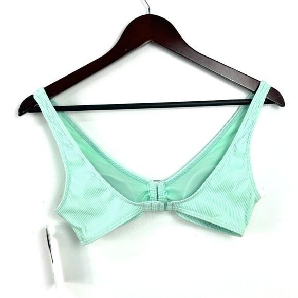 Roxy Mind Of Freedom Womens Size M Light Green Bikini Top Ribbed Swimsuit T4 - Picture 6 of 13